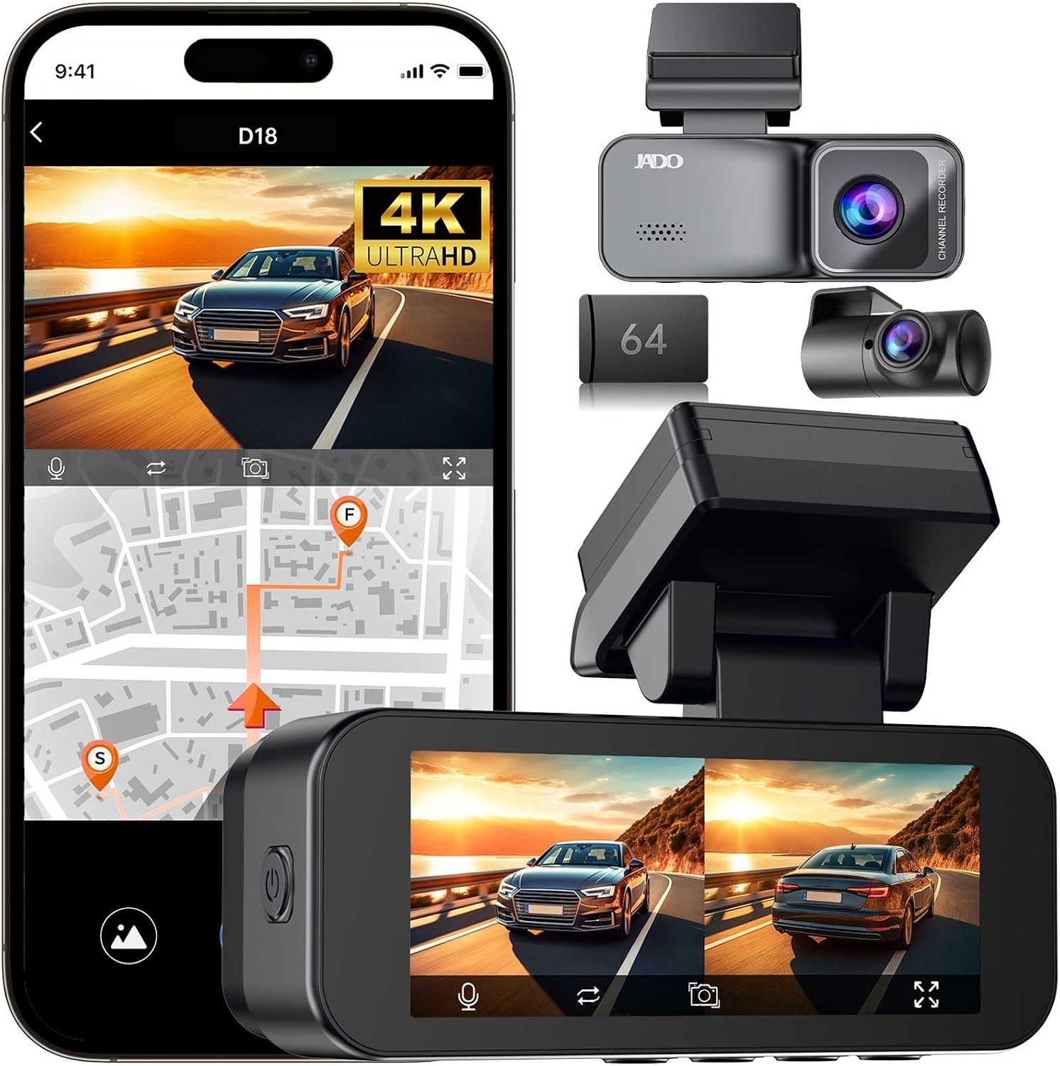 【新品未開封】JADO ドライブレコーダー D18 前後カメラ 4K GPS JADO D18の評判、画質は高評価でもサクラレビューに要注意 | GadgetLog