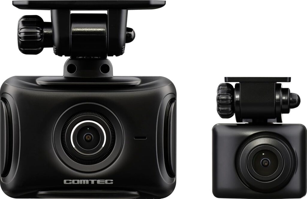 コムテックのドライブレコーダーZDR-550Dのフロントカメラとリアカメラ